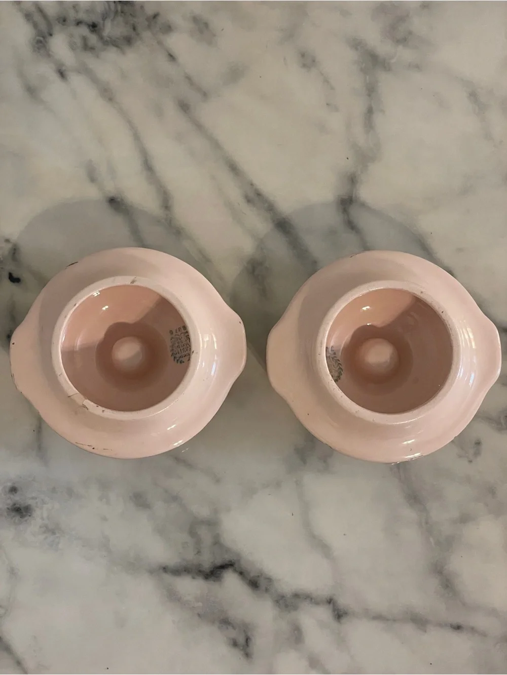 Taylor Smith Taylor Ceramic Light Pink and Gold Candle Stick Holders - Picture 3 of 10